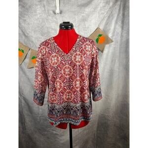 Alfred Dunner Petites Gypsy Moon Blouse Size Petite Medium